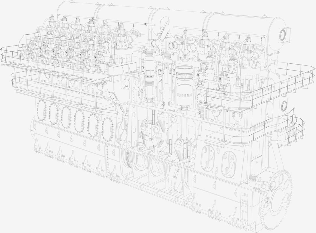 MAN 12 cylindret motor illustration